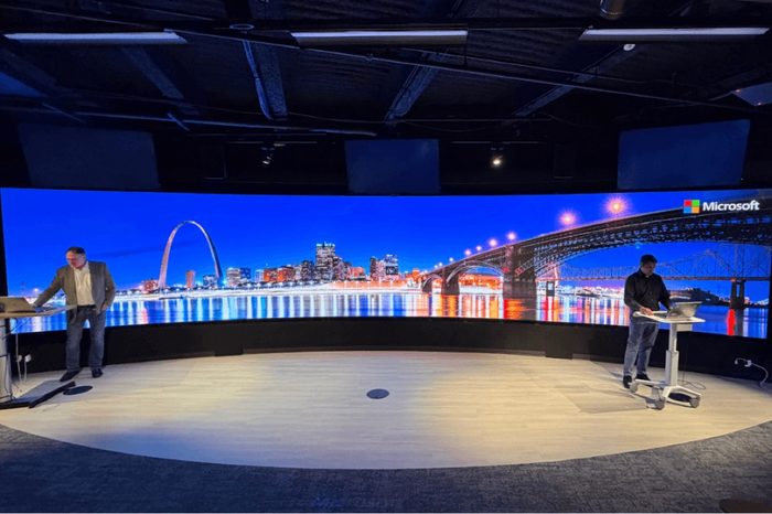ArchitectNow presenting on a Microsoft technology center stage